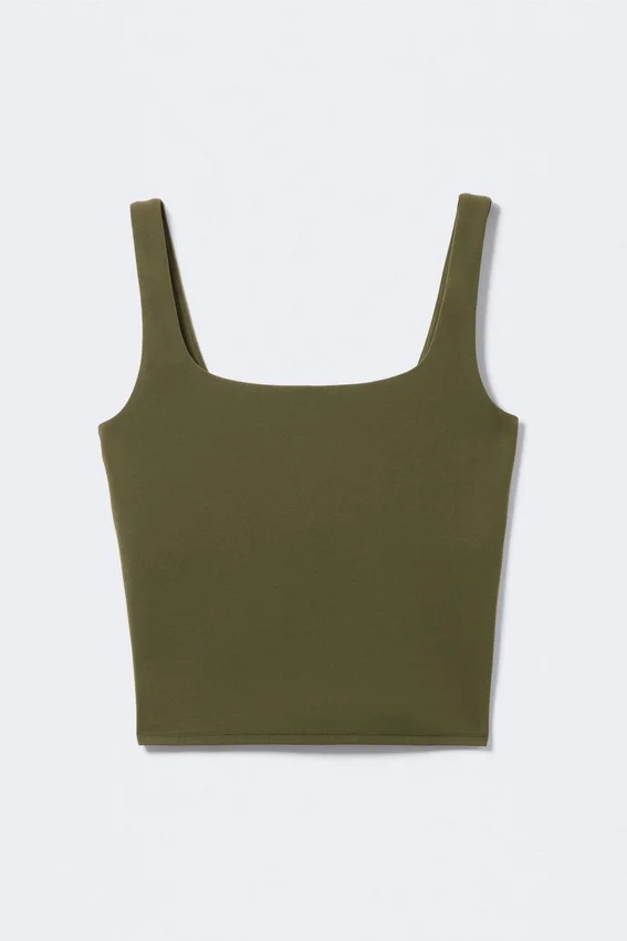 Top deportivo corto – Verde caqui oscuro Top deportivo corto – Verde caqui oscuro
