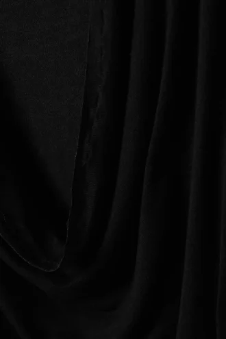 Top drapeado de manga larga – Negro