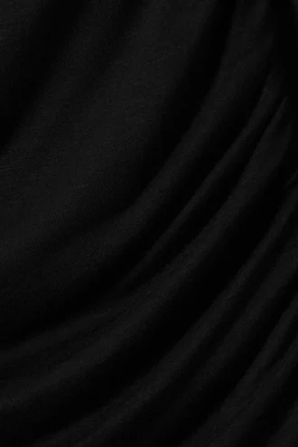 Top fruncido con hombros descubiertos y manga larga – Negro