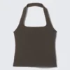 Top halter con cuello cuadrado – Gris oscuro Top halter con cuello cuadrado – Gris oscuro