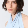Top halter drapeado – Azul claro