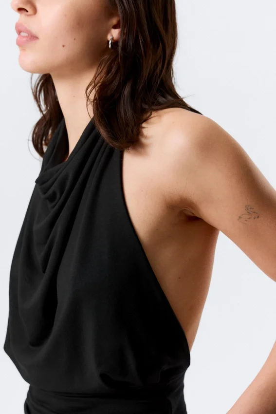 Top halter drapeado – Negro Top halter drapeado – Negro