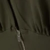 Top sin mangas ajustado con cremallera – Verde caqui