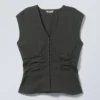 Top sin mangas arrugado – Gris oscuro Top sin mangas arrugado – Gris oscuro