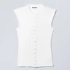 Top sin mangas con botones – Blanco Top sin mangas con botones – Blanco