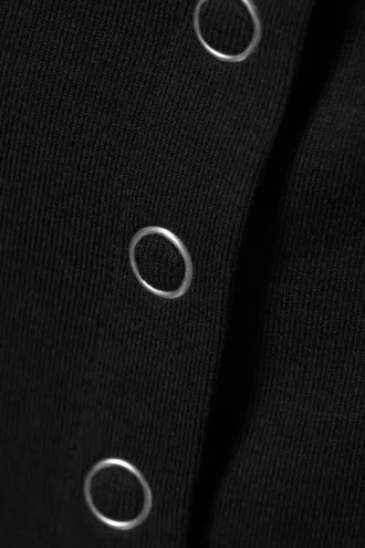 Top sin mangas con botones – Negro