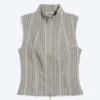 Top sin mangas con cuello alto y cremallera – Gris polvoriento Top sin mangas con cuello alto y cremallera – Gris polvoriento