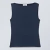 Top sin mangas con cuello barco Annie – Azul medianoche Top sin mangas con cuello barco Annie – Azul medianoche