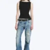 Top sin mangas con cuello barco Annie – Negro