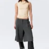Top sin mangas con cuello de embudo – Beige claro