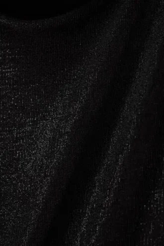 Top sin mangas con cuello halter brillante – Negro