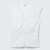 Top sin mangas con efecto arrugado – Blanco Top sin mangas con efecto arrugado – Blanco