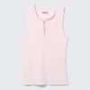 Top sin mangas de corte ajustado con cuello en V – Rosa claro Top sin mangas de corte ajustado con cuello en V – Rosa claro
