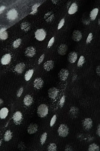 Top sin mangas de malla estampada – Estampado de lunares negros