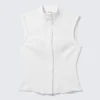 Top sin mangas de sarga estructurada – Blanco Top sin mangas de sarga estructurada – Blanco