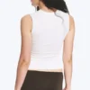 Top sin mangas fruncido de jersey – Blanco Top sin mangas fruncido de jersey – Blanco