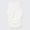Top sin mangas fruncido de jersey – Blanco Top sin mangas fruncido de jersey – Blanco