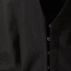 Top sin mangas fruncido de popelín – Negro