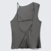 Top sin mangas fruncido – Gris Top sin mangas fruncido – Gris