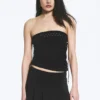 Top sin tirantes con lazo cruzado – Negro Top sin tirantes con lazo cruzado – Negro