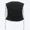 Top sin tirantes con lazo cruzado – Negro Top sin tirantes con lazo cruzado – Negro