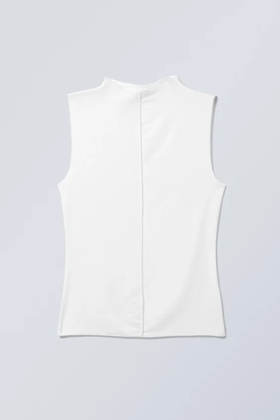 Top suave con cuello alto – Blanco Top suave con cuello alto – Blanco