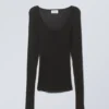 Top transparente de manga larga – Negro Top transparente de manga larga – Negro