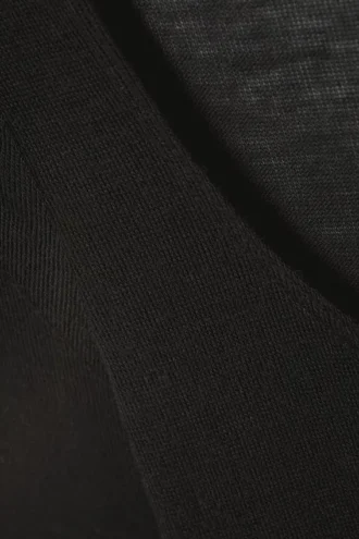 Top transparente de manga larga – Negro