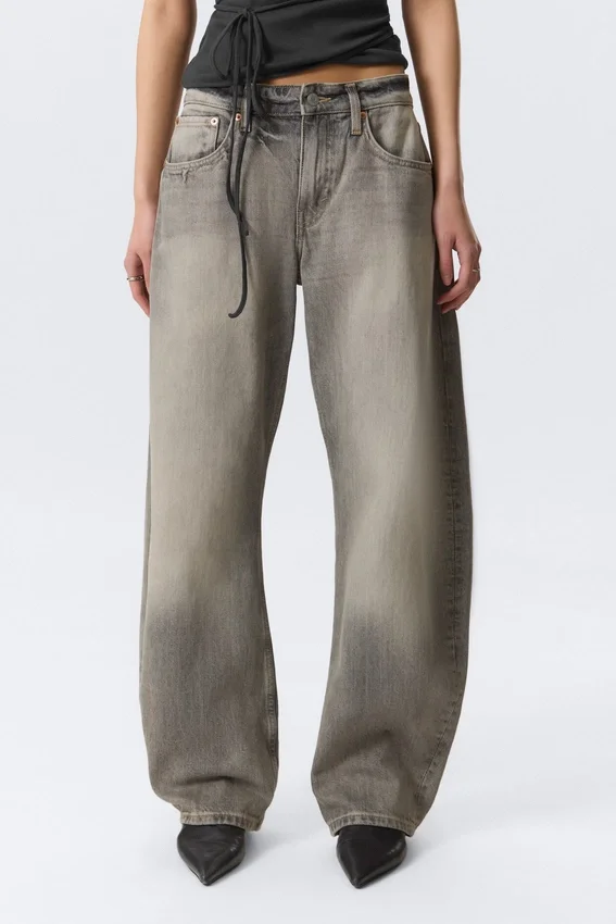 Vaqueros Abell de talle medio y corte recto – Barrel gris – Gris medio Vaqueros Abell de talle medio y corte recto – Barrel gris – Gris medio
