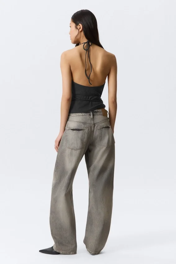 Vaqueros Abell de talle medio y corte recto – Barrel gris – Gris medio Vaqueros Abell de talle medio y corte recto – Barrel gris – Gris medio