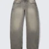 Vaqueros Abell de talle medio y corte recto – Barrel gris – Gris medio Vaqueros Abell de talle medio y corte recto – Barrel gris – Gris medio
