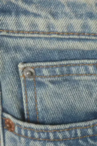 Vaqueros anchos de talle medio Paz – Azul Perseo – Azul medio