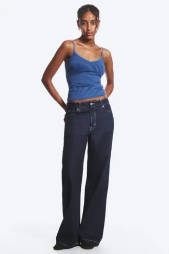 Vaqueros anchos de talle medio Paz – Blue Rinse – Azul oscuro