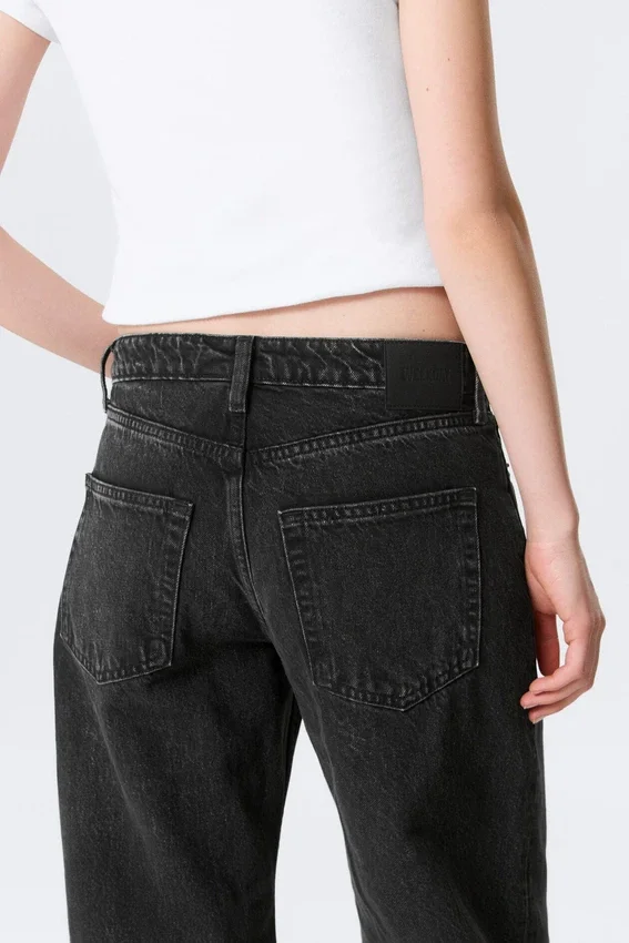 Vaqueros anchos de talle medio Paz – Paloma Black – Negro Vaqueros anchos de talle medio Paz – Paloma Black – Negro