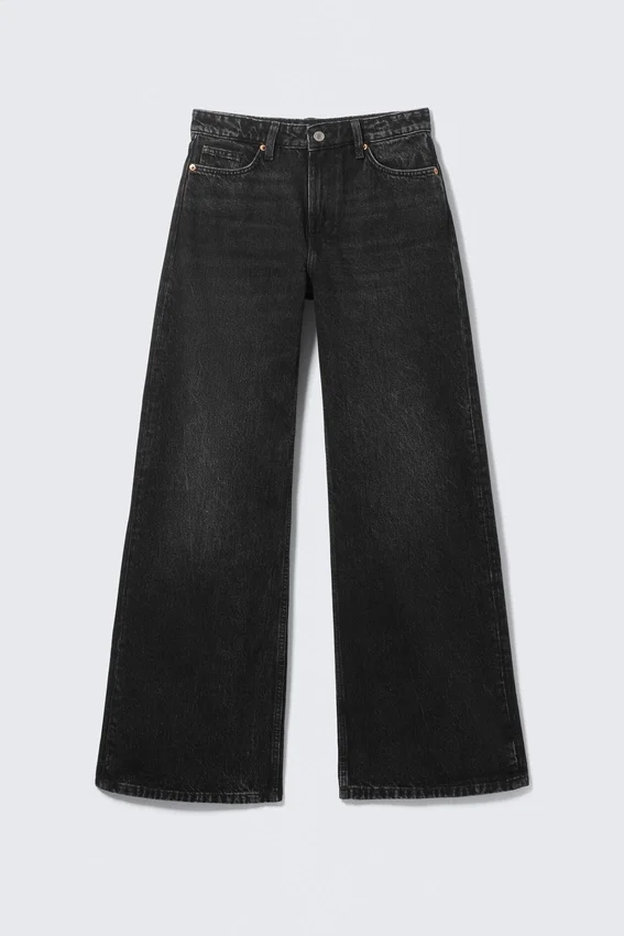 Vaqueros anchos de talle medio Paz – Paloma Black – Negro Vaqueros anchos de talle medio Paz – Paloma Black – Negro
