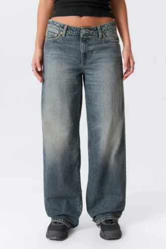 Vaqueros anchos holgados de talle bajo Ample – Azul Redondo – Azul medio
