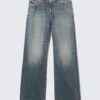 Vaqueros anchos holgados de talle bajo Ample – Azul Redondo – Azul medio Vaqueros anchos holgados de talle bajo Ample – Azul Redondo – Azul medio