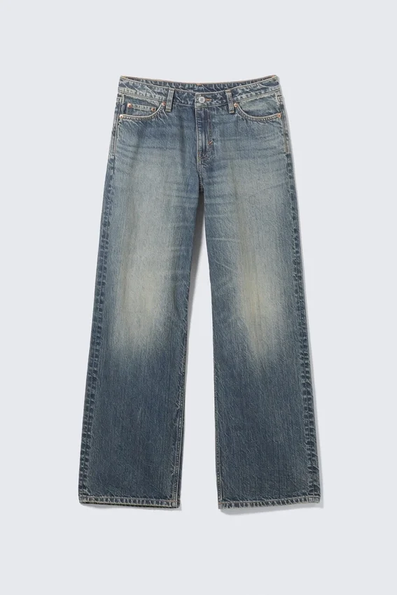 Vaqueros anchos holgados de talle bajo Ample – Azul Redondo – Azul medio Vaqueros anchos holgados de talle bajo Ample – Azul Redondo – Azul medio