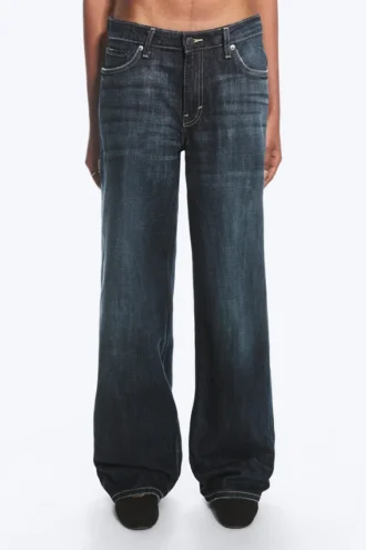 Vaqueros anchos holgados de talle bajo – Azul marino – Azul oscuro