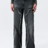 Vaqueros anchos, holgados, de talle bajo y con flecos – Azul Kimberly – Azul oscuro Vaqueros anchos, holgados, de talle bajo y con flecos – Azul Kimberly – Azul oscuro