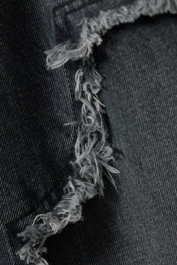 Vaqueros anchos, holgados, de talle bajo y con flecos – Azul Kimberly – Azul oscuro Vaqueros anchos, holgados, de talle bajo y con flecos – Azul Kimberly – Azul oscuro