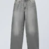 Vaqueros anchos holgados de talle medio Rail – Gris brumoso – Gris claro