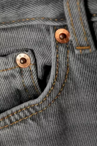 Vaqueros anchos holgados de talle medio Rail – Gris brumoso – Gris claro