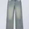 Vaqueros anchos y holgados de talle bajo – Azul manchado Vaqueros anchos y holgados de talle bajo – Azul manchado
