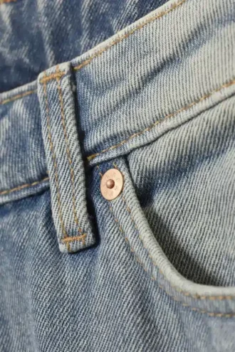 Vaqueros anchos y holgados de talle bajo – Azul manchado