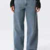 Vaqueros anchos y holgados de talle bajo – Blue One – Azul medio Vaqueros anchos y holgados de talle bajo – Blue One – Azul medio