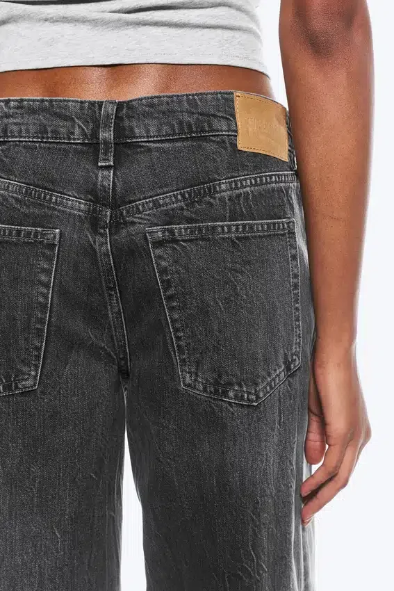 Vaqueros anchos y holgados de talle bajo – Risso Black – Negro Vaqueros anchos y holgados de talle bajo – Risso Black – Negro