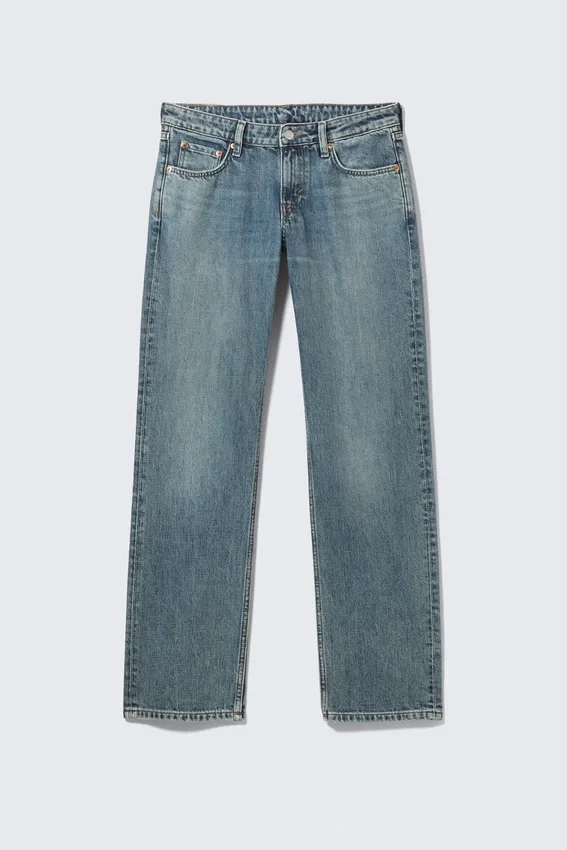 Vaqueros Arrow de talle bajo, corte recto y pierna recta – Segundo azul – Azul medio Vaqueros Arrow de talle bajo, corte recto y pierna recta – Segundo azul – Azul medio
