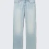 Vaqueros Arrow de talle bajo, corte recto y regular – Aeon Blue – Azul claro