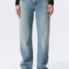 Vaqueros Arrow de talle bajo, corte recto y regular – Azul descolorido – Azul medio Vaqueros Arrow de talle bajo, corte recto y regular – Azul descolorido – Azul medio
